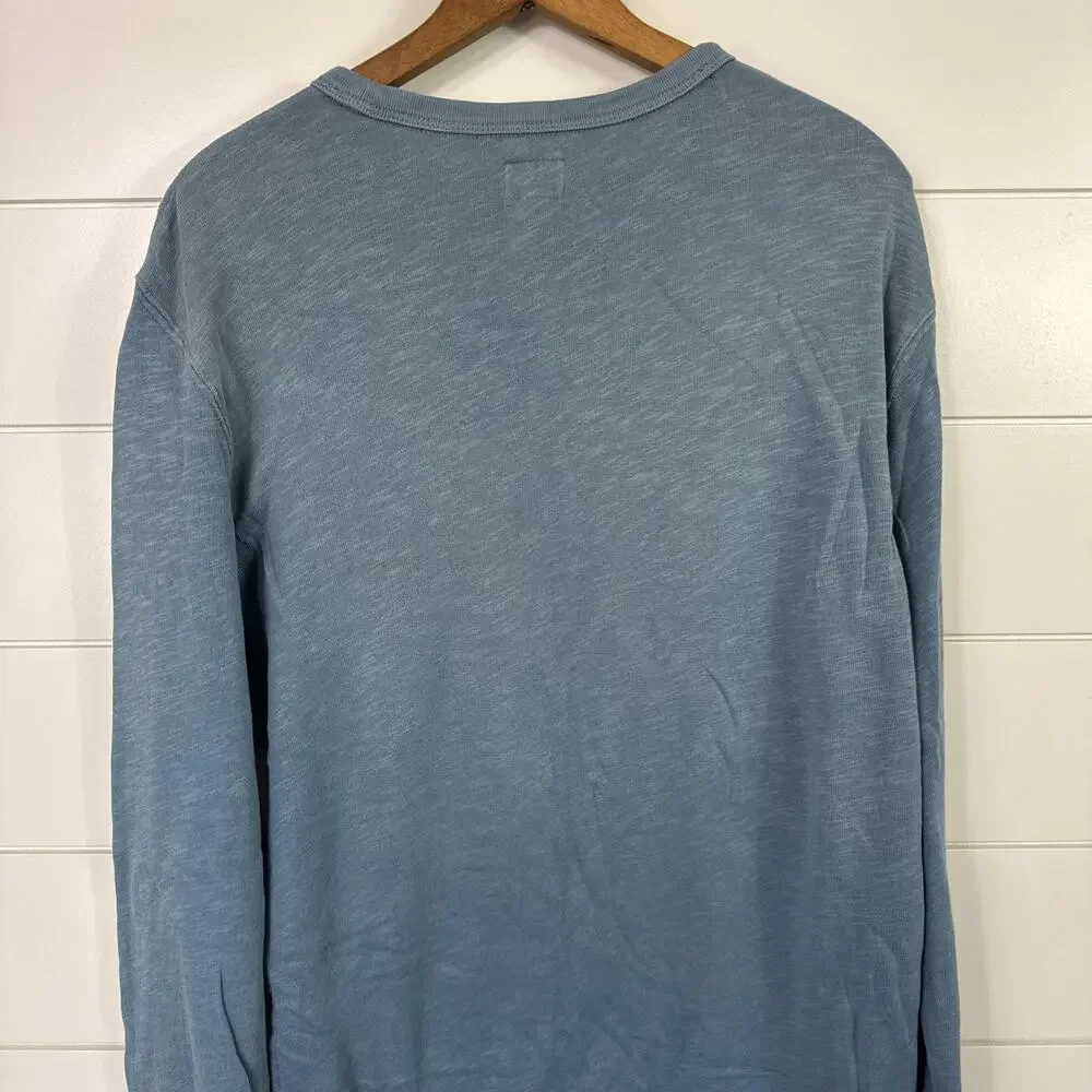 J. Crew Sunfaded French Terry Crewneck Sweatshirt Long Sleeve Blue sz S